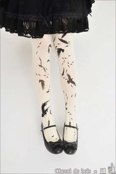 Cheval de Bois ***Shadow of Sparrow*** Lolita Tights -In Stock