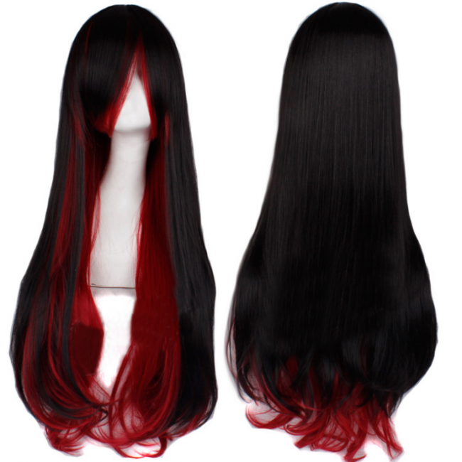 red and black wig