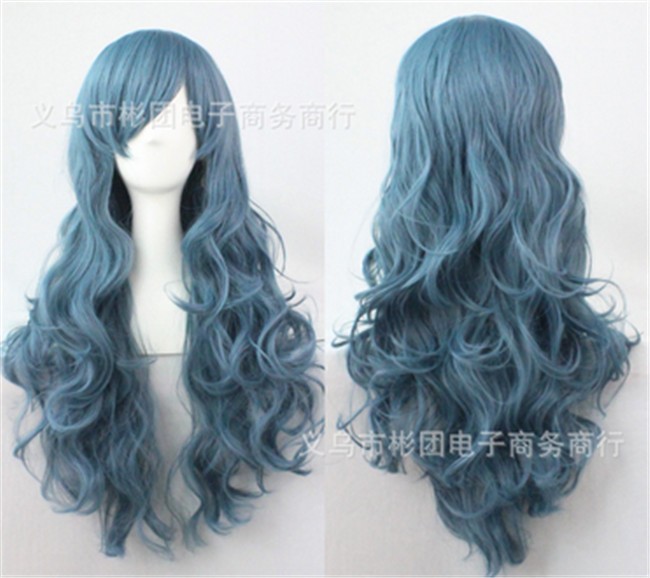 blue anime wig