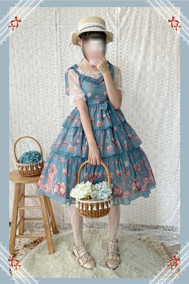 Cheese Cocoa ~Sakura Macarons Lolita Printed JSK
