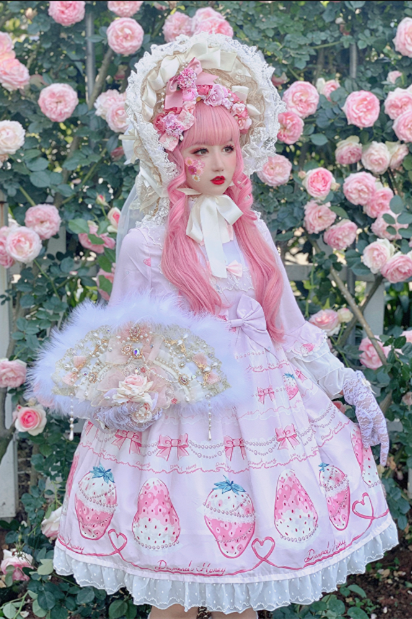 Snow Strawberry~ Sweet Hime Sleeves Lolita OP