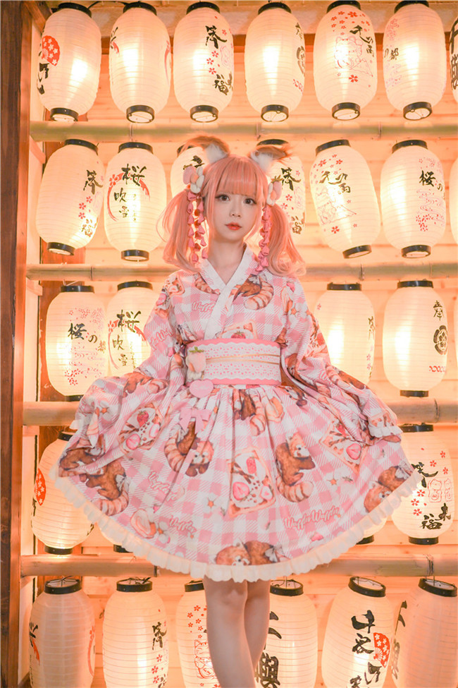 Tommy Bear ~Little Bear Picnic Wa Lolita Set