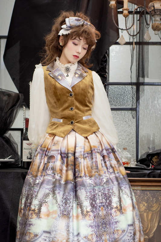 The Dawn of Gods Printed Vest/Skirt/Blouse-Ready Made(Custom-tailor Available)