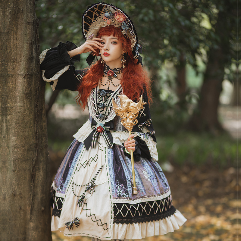 Birds in the Mirror ~Retro Tea Party Lolita OP -Pre-order