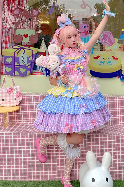 Diamond Honey ~ Rainbow Bubble Sweet Lolita JSK -Pre-order