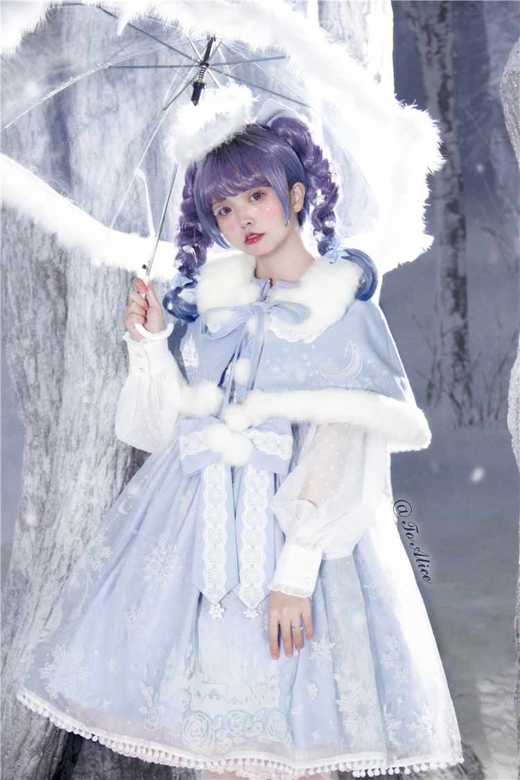 Tommy Bear ~Snow Moon Castle Lolita JSK + Cape Set -Pre-order