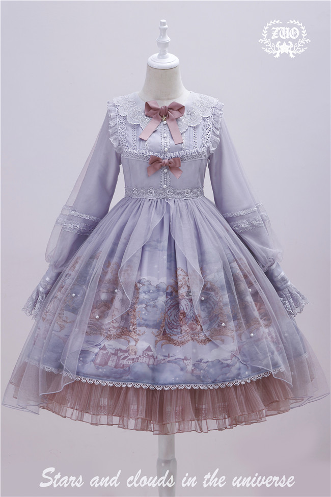 Stars and Clouds in the Universe Printed Lolita OP