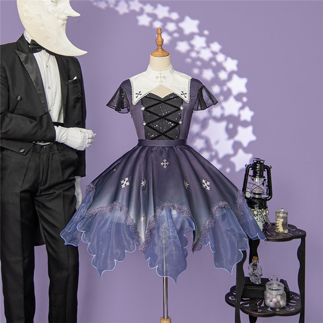 Halloween Pumpkin Midnight Witch Lolita JSK + Fake Collar