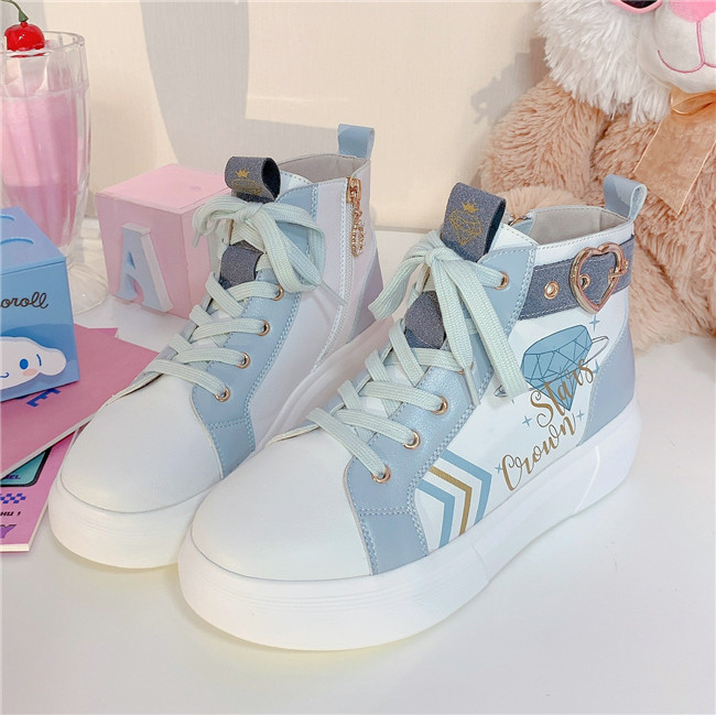Stars Crown ~The Milky Way's Diamond High Tops Lolita Shoes -Pre-order