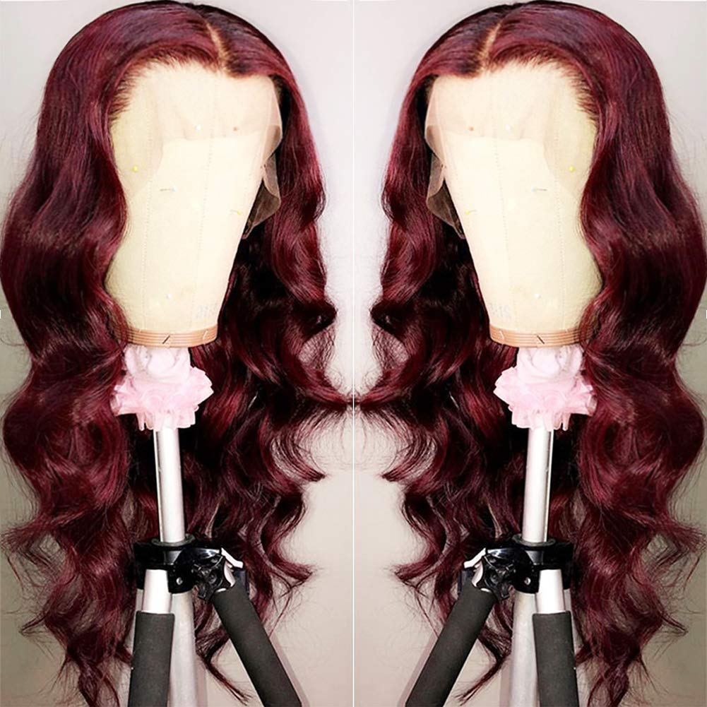 burgundy lace front wig