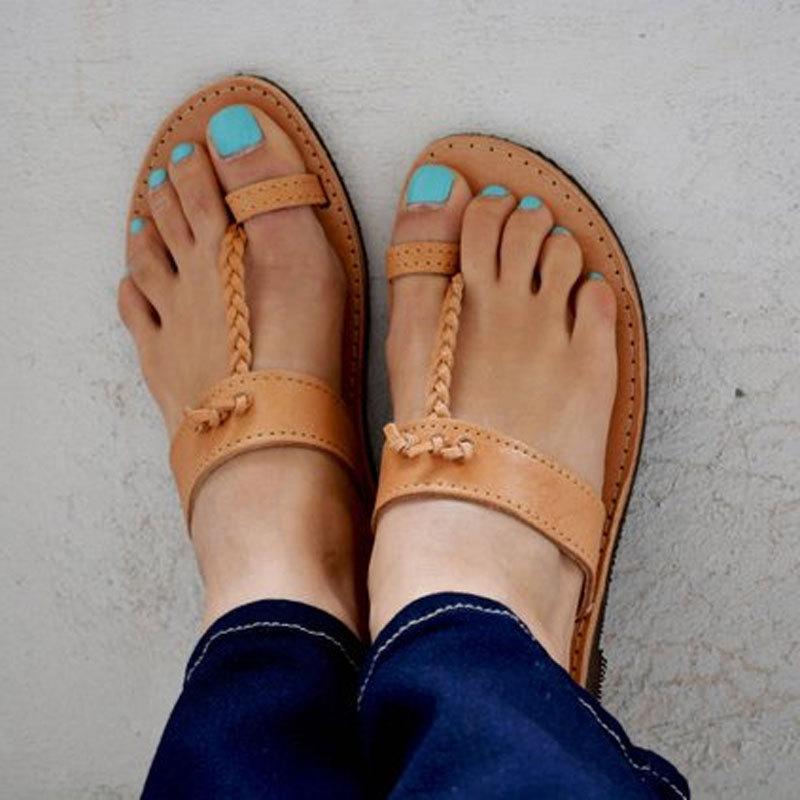 plain flat peep toe casual slippers