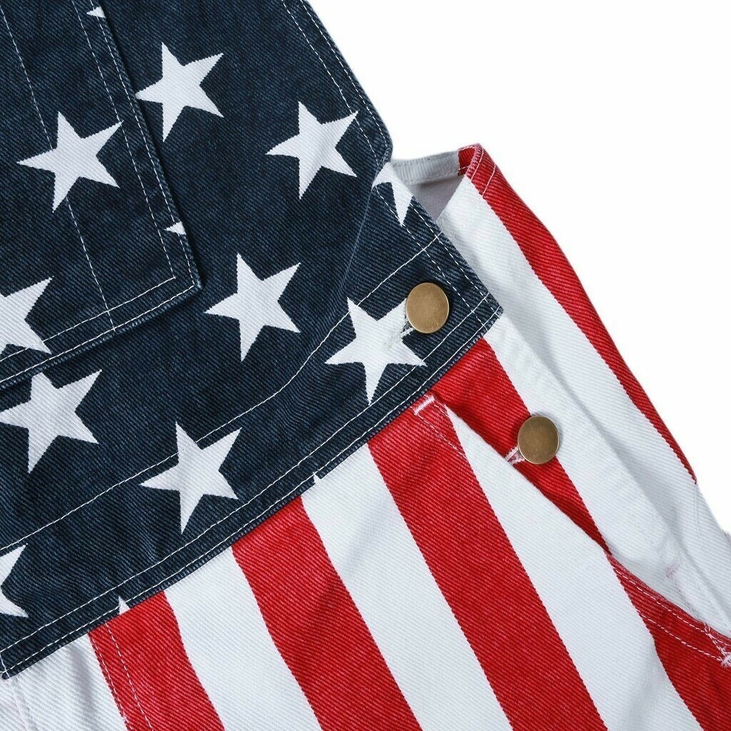 American Flag Unisex Overalls Shorts.