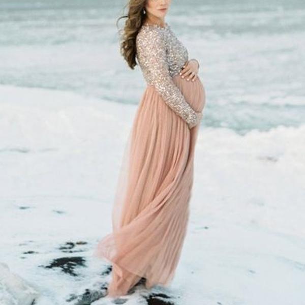 sequin baby shower dress