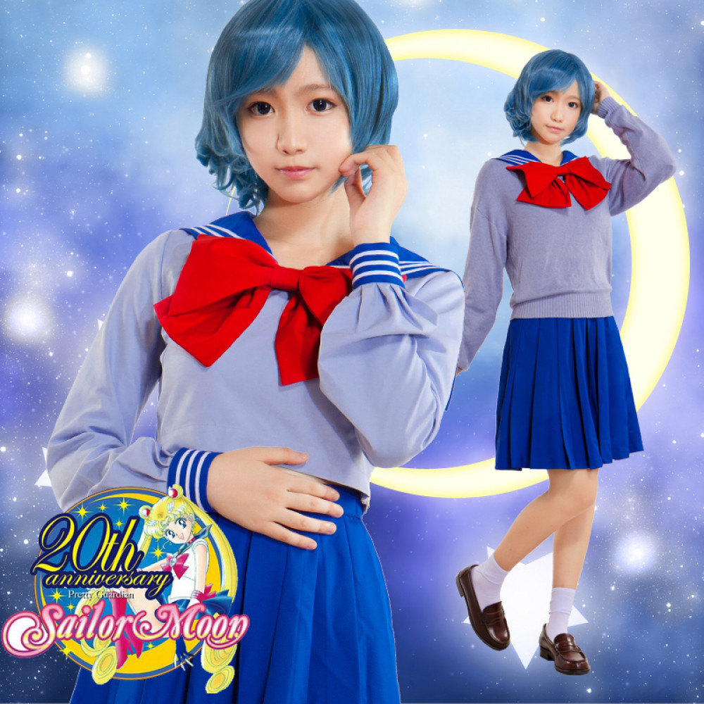 Sailor Moon Sailor Mercury Ami Mizuno School Uniform Cosplay Costume(FK206)