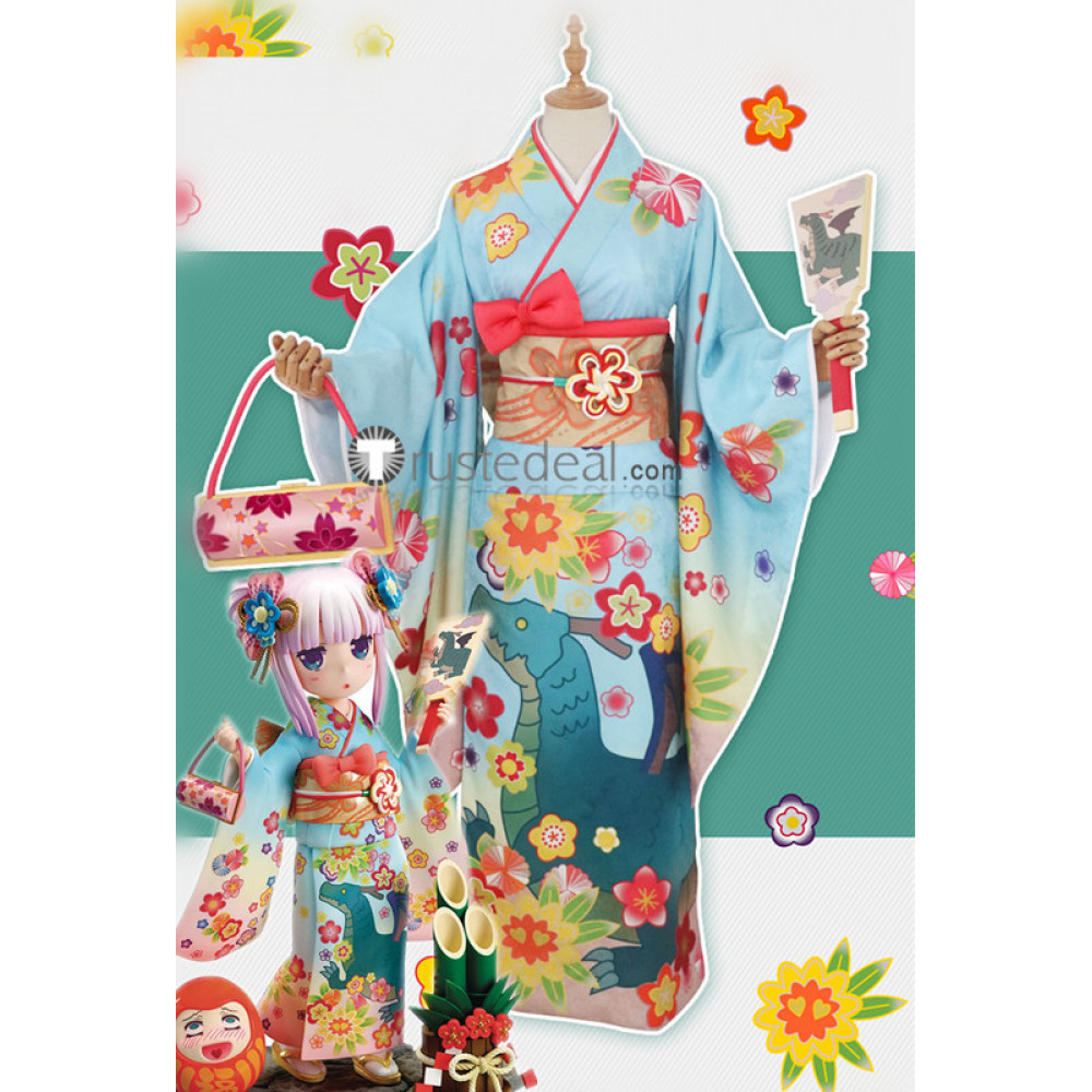 Miss Kobayashi's Dragon Maid Kanna Kamui and Tohru Kimono Cosplay Costume