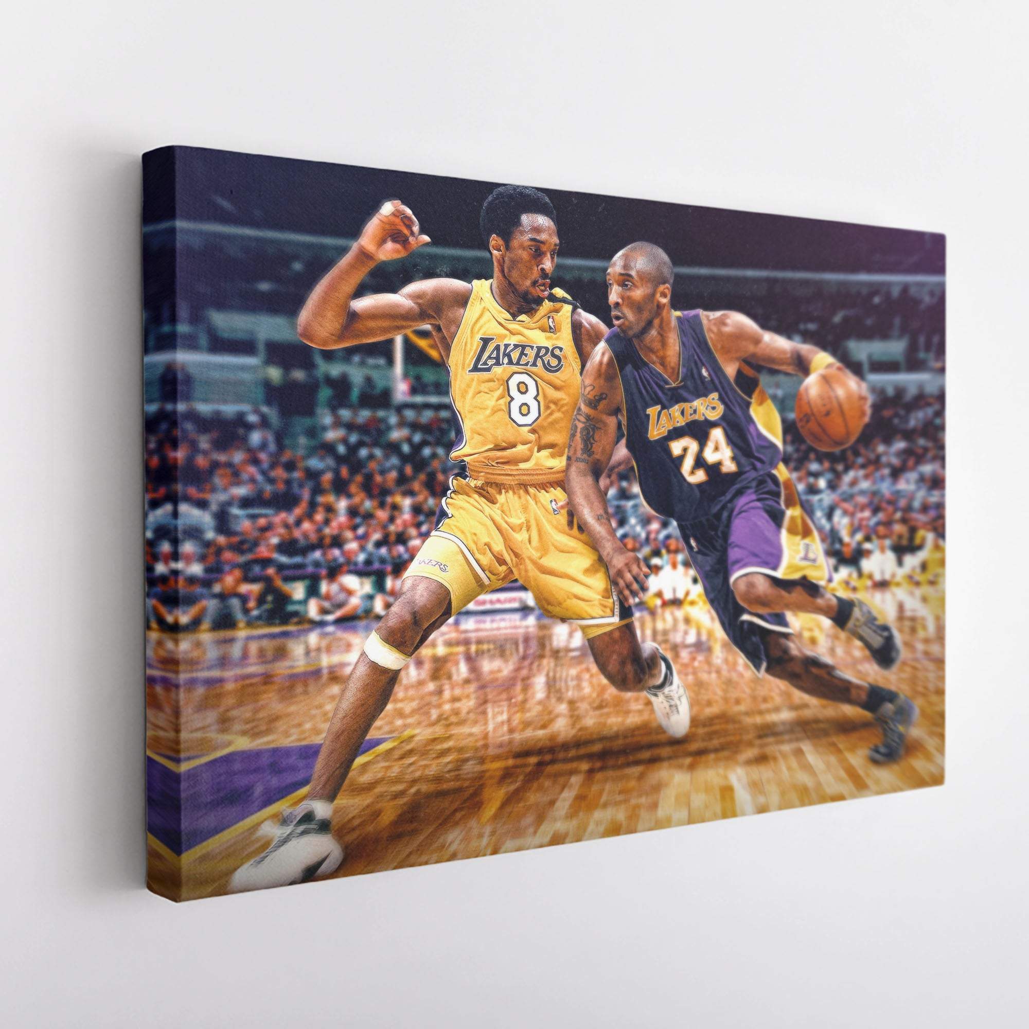 Kobe Bryant no. 8 vs Kobe Bryant No.24 Canvas Wall Art