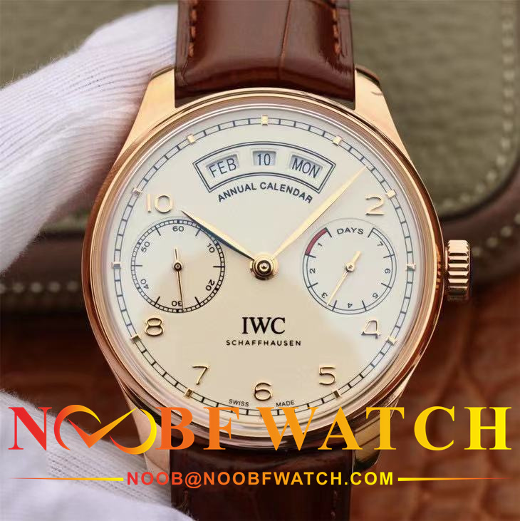 Portugieser Annual Calendar IW503504 ZF Rose Gold White Dial Swiss 52850