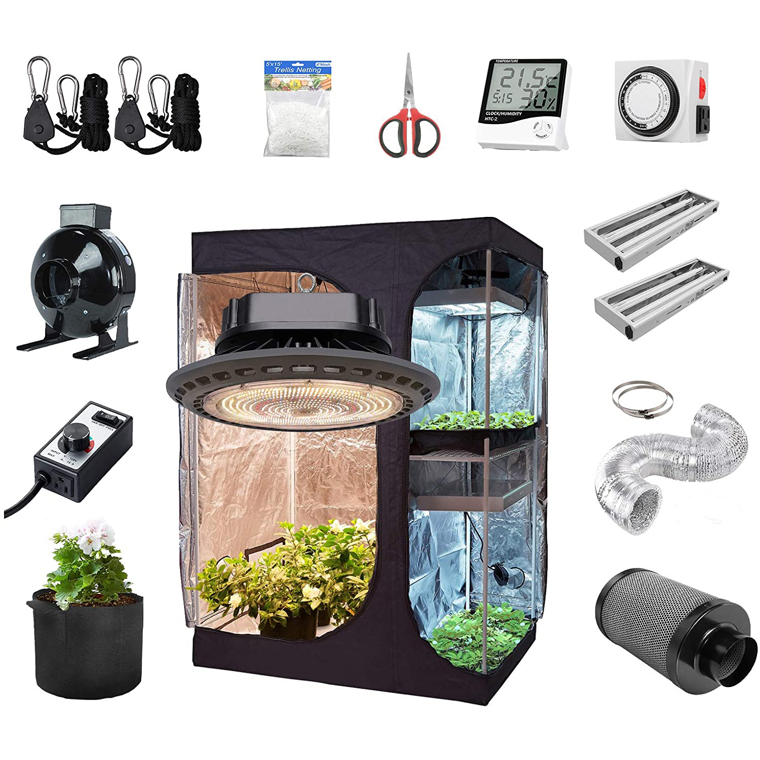 grow tent with light and filter