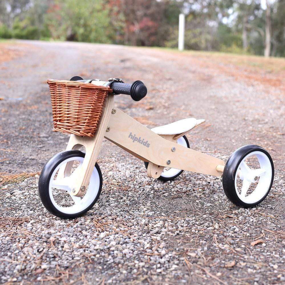 hipkids classic steel bike with wicker basket