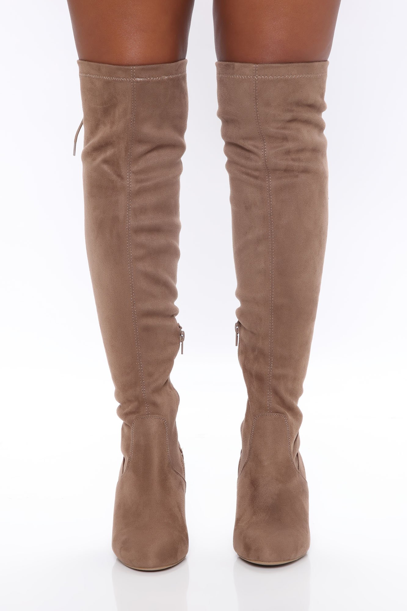 taupe flat boots