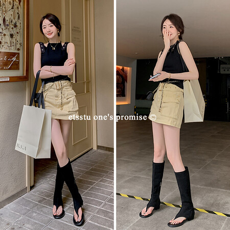 时尚博主款 显瘦有品位 新款凉靴 全鞋牛翻皮