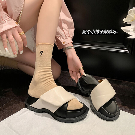 夏日么么茶~ 23新款小拼色凉拖 增高巨软好穿~
