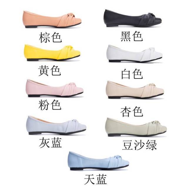 优雅舒适平底鞋软皮软底妈妈鞋扭结平跟鞋大码