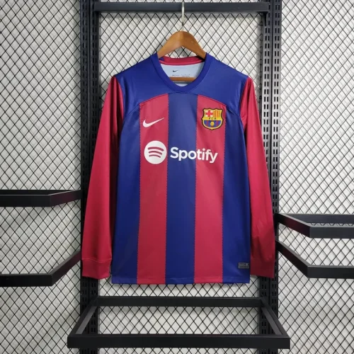 1:1 copy top quality 2023/2024 Long Sleeve Barcelona Home Football Shirt