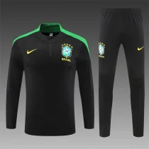 2024/2025 Player Edition Brazil Pre-Match Jersey Black Football Jersey