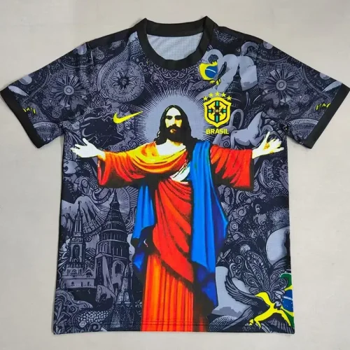 25/26 Brazil Christ Statue Special Edition Grey Fans Soccer Jersey