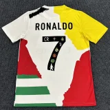 25/26 RMA C-RONALDO Co Branded Edition Fans Soccer Jersey黄白领