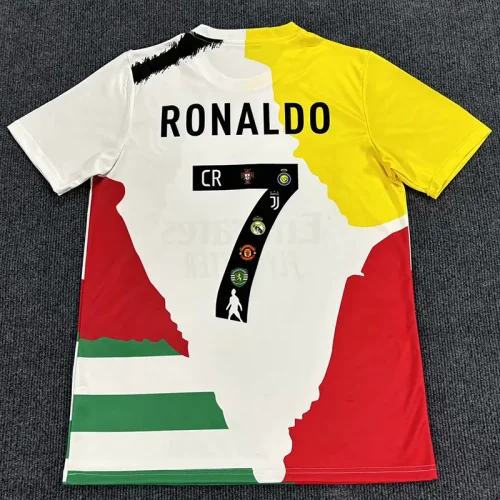 25/26 RMA C-RONALDO Co Branded Edition Fans Soccer Jersey黄白领