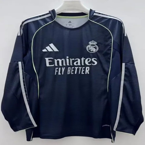 25/26 RMA Away Long Sleeve Fans Soccer Jersey