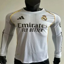25/26 RMA Home Long Sleeve Player Version Soccer Jersey