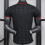 25/26 Man Utd  Black Special Edition Player Version Soccer Jersey翻领红色胸前广告