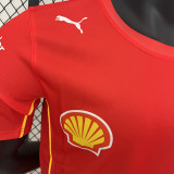 2024 F1 Formula One Ferrari Red Racing Suit (圆领、左肩带DX广告)