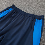 24/25 Italy Royal Blue Hooded  Half Pull Tracksuit(Add Fluff)  (半拉链、加绒F597)
