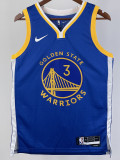 22/23 WARRIORS PAUL #3 Blue Top Quality Hot Pressing NBA Jersey (V领)