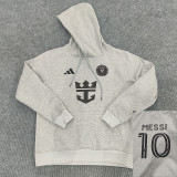 2024 Inter Miami Signed Grey Hoody（signed）（ 灰色带“10”号、加薄绒)
