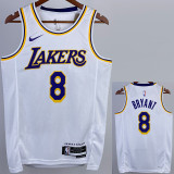 22/23 LAKERS BRYANT #8 White Top Quality Hot Pressing NBA Jersey(圆领)