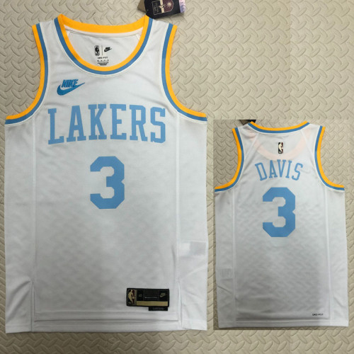 22/23 LAKERS DAVIS #3 White Top Quality Hot Pressing NBA Jersey (Retro Logo)