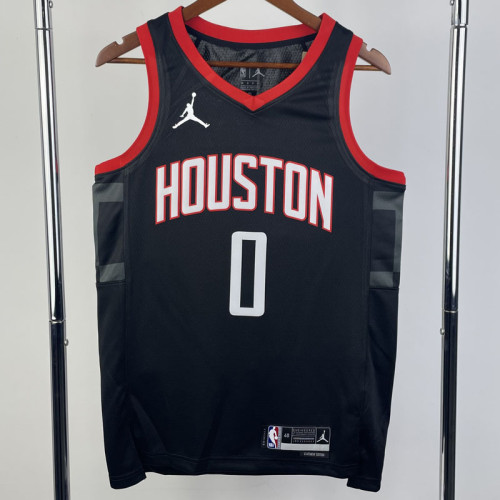 23/24 Rockets WESTBROOK #0 Black Top Quality Hot Pressing NBA Jersey (Trapeze Edition)飞人版