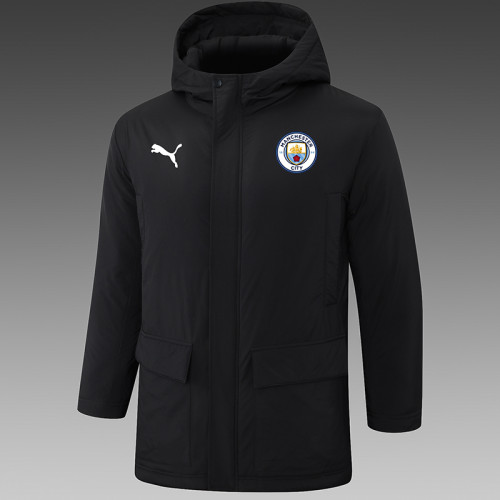 24/25 Man City Black Hooded Cotton Coat G243白色彪马标