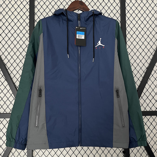 2024 New Jordon Grey Blue  Windbreaker(蓝灰、连帽）