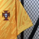 2024 Portugal Goalkeeper Yellow  Fans Soccer Jersey