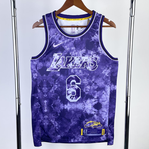 22/23 LAKERS JAMES #6 Purple Top Quality Hot Pressing NBA Jersey (荣耀版)