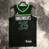22/23 TIMBERWOLVES ROSE #25 Black Top Quality Hot Pressing NBA Jersey (Trapeze Edition)