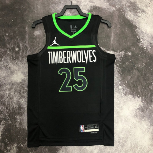 22/23 TIMBERWOLVES ROSE #25 Black Top Quality Hot Pressing NBA Jersey (Trapeze Edition)