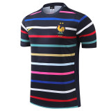 24/25 France Black And Colored StripesTraining Short Suit