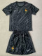 24/25 France Black Goalkeeper Kids Soccer Jersey